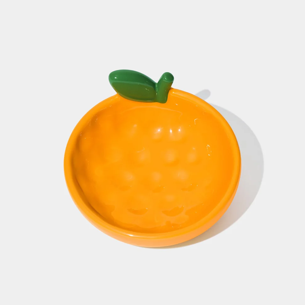 Tangerine Ceramic Pet Bowl