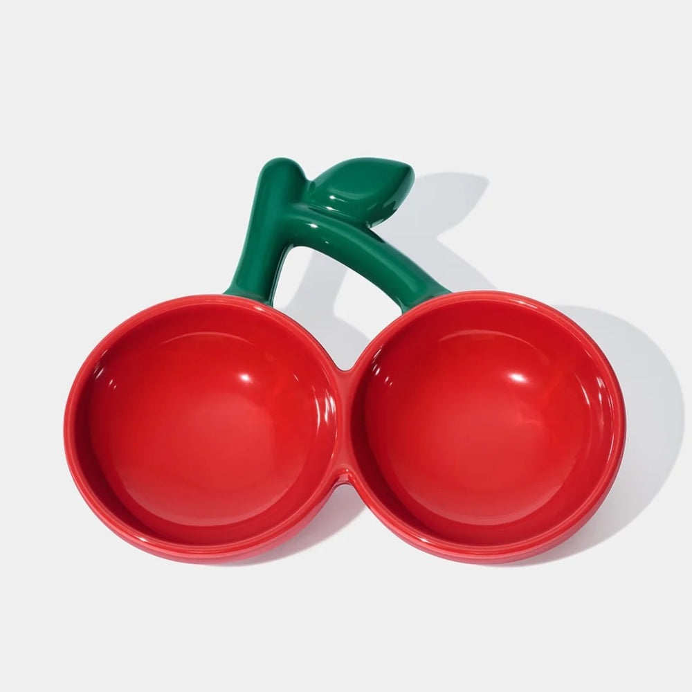 Cherry Ceramic Pet Bowl