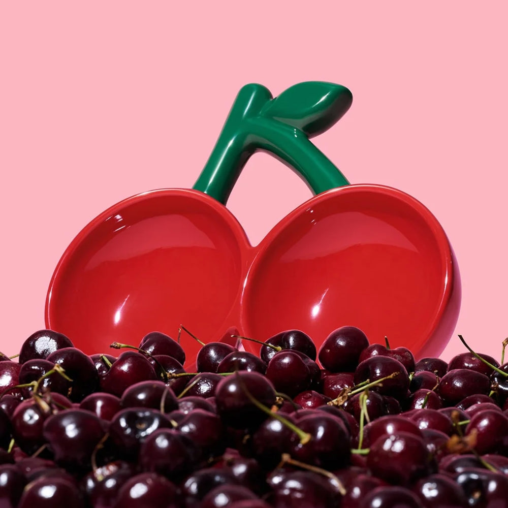 Cherry Ceramic Pet Bowl
