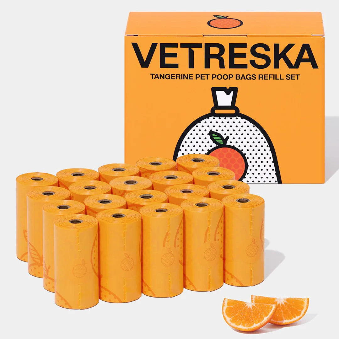 Tangerine Poop Bag & Dispenser