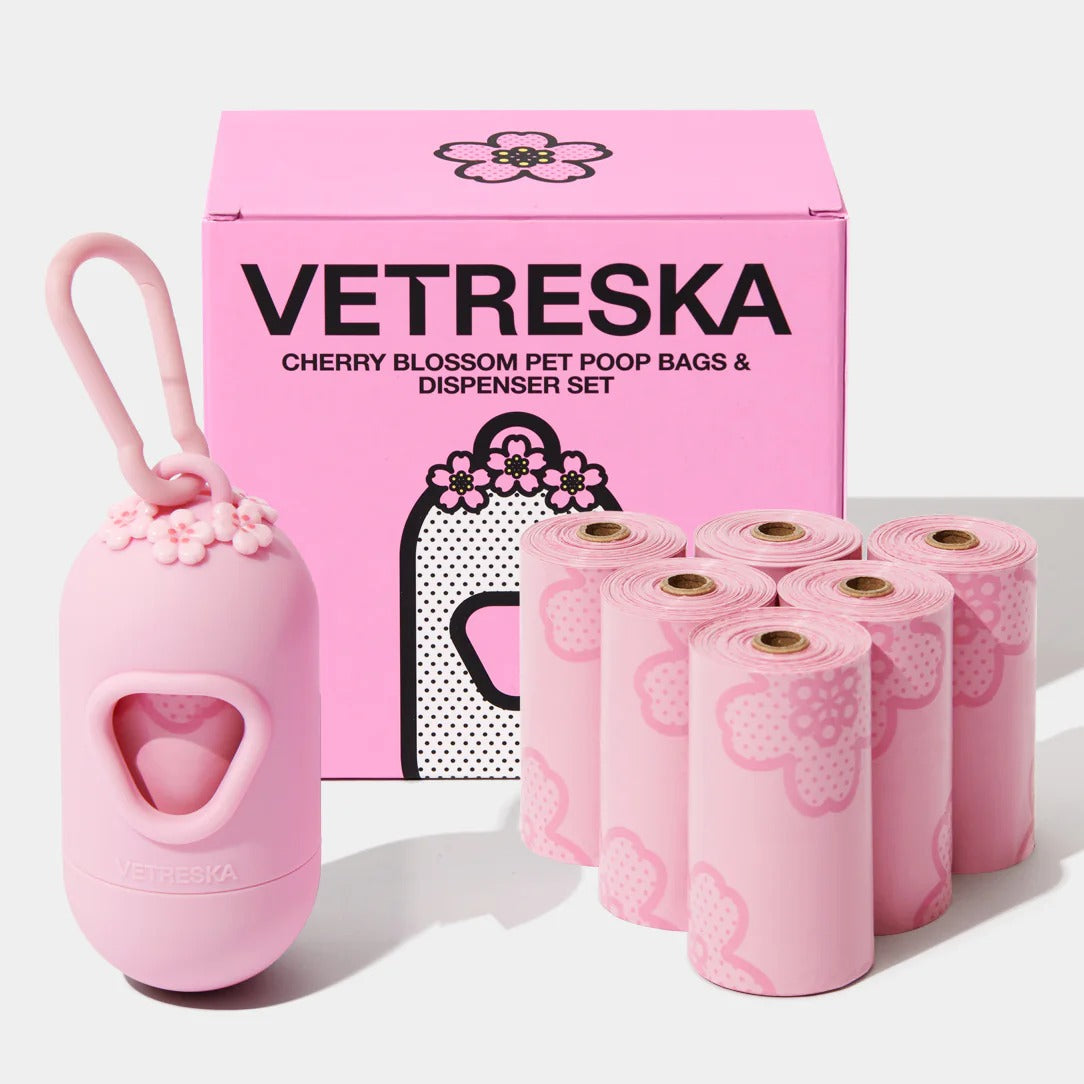 Cherry Blossom Poop Bags & Dispenser