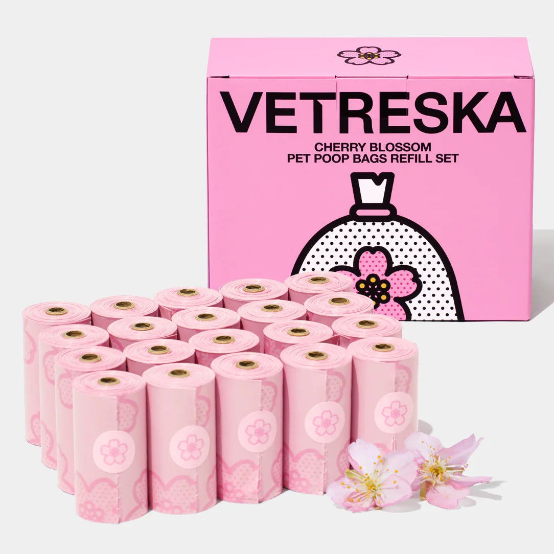 Cherry Blossom Poop Bags & Dispenser