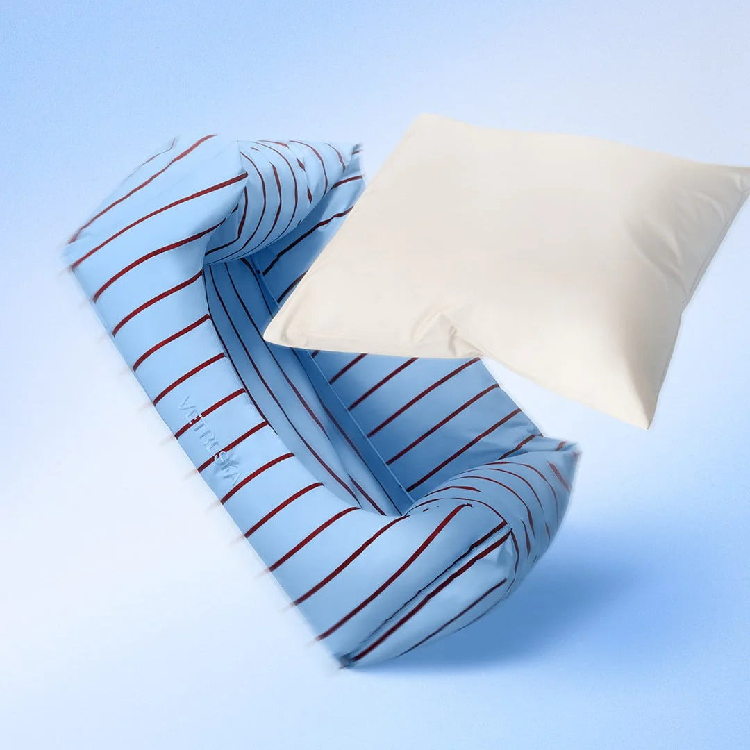 Mist and Merlot Pet Sofa - Azure & Stripes