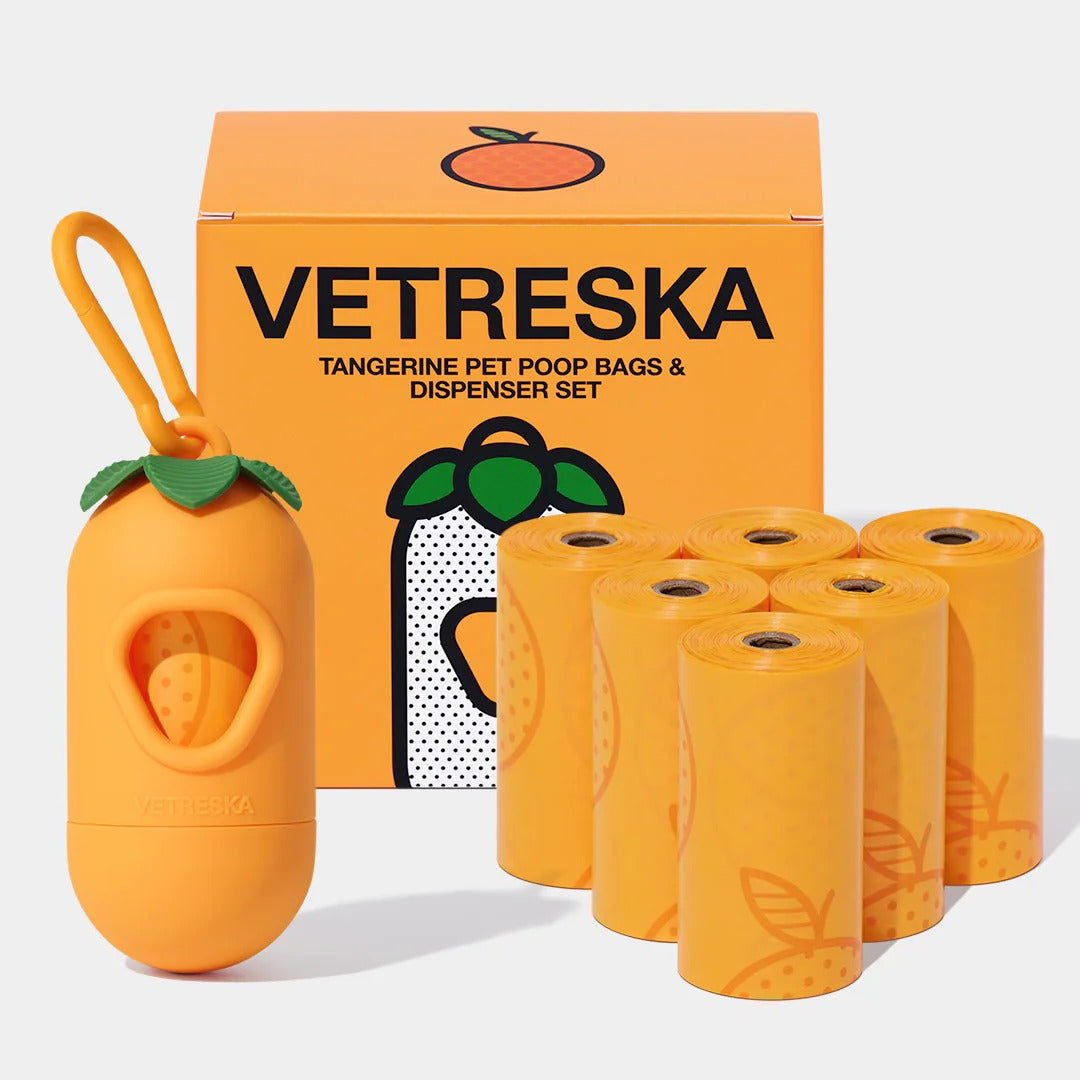 Tangerine Poop Bag & Dispenser