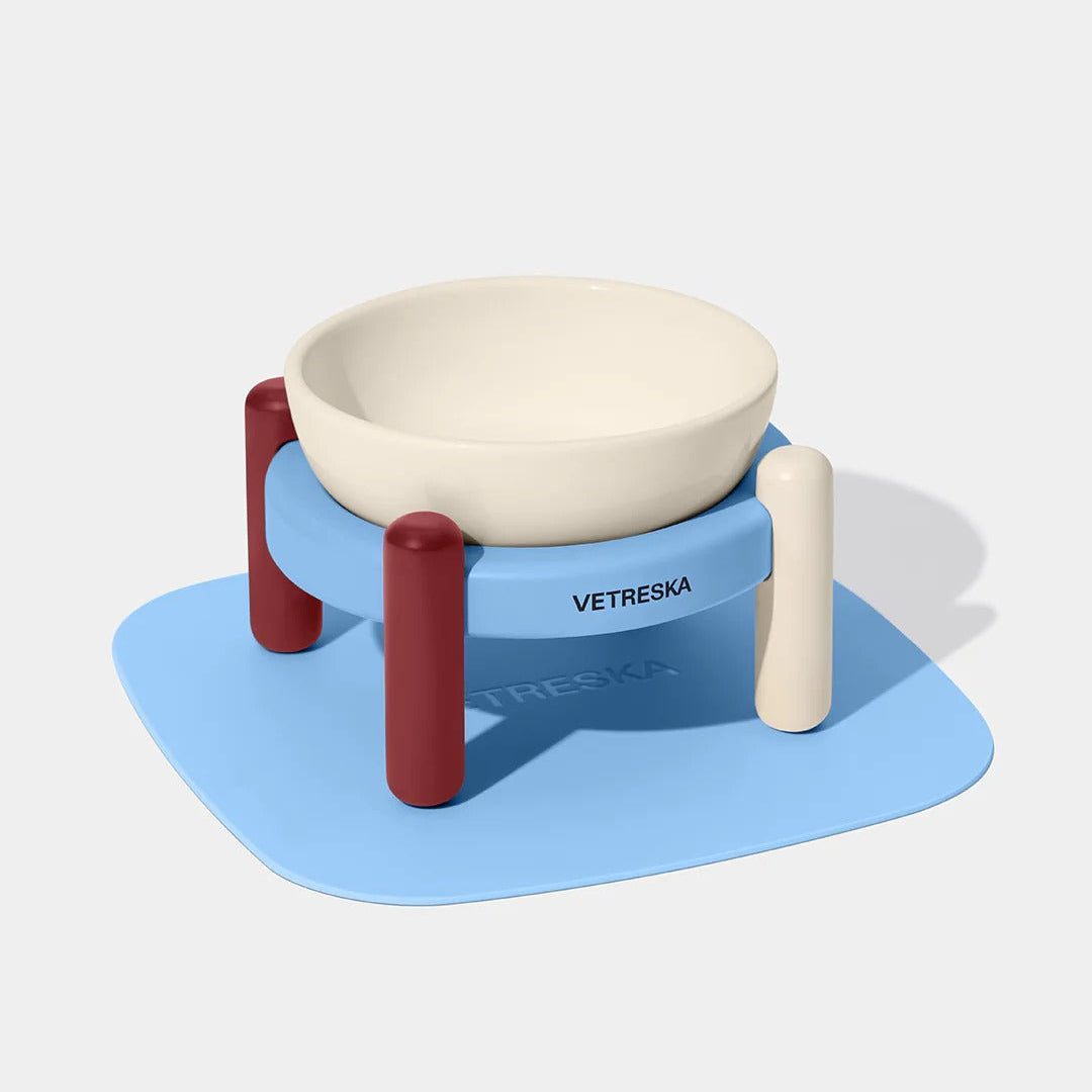 Mist and Merlot Pet Bowl & Mat Set