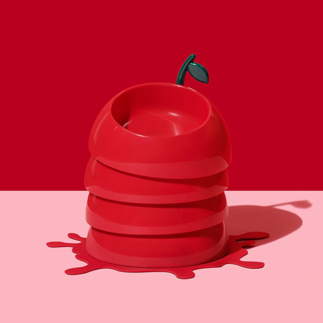 Juicy Cherry Pet Bowl Spoon & Mat Set