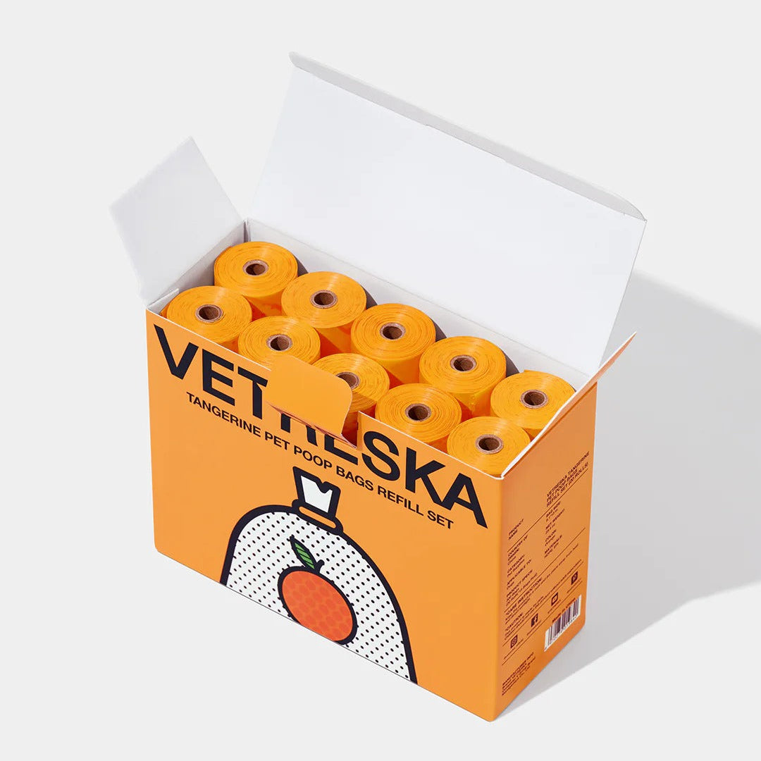 Tangerine Poop Bag & Dispenser