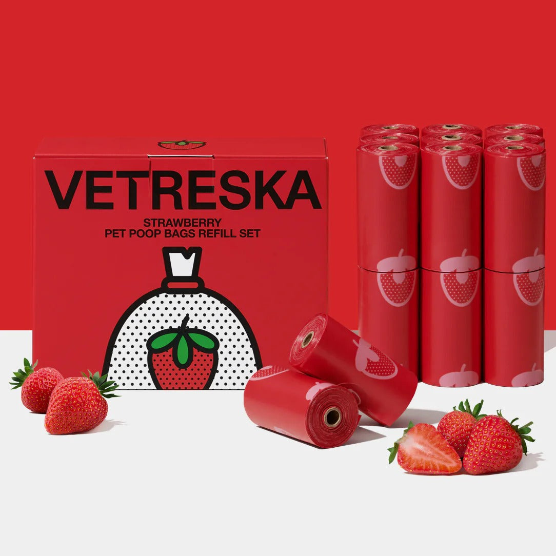 Strawberry Poop Bags & Dispenser