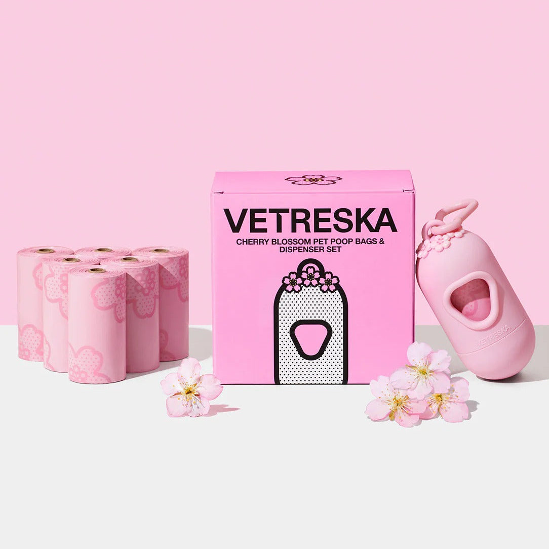 Cherry Blossom Poop Bags & Dispenser