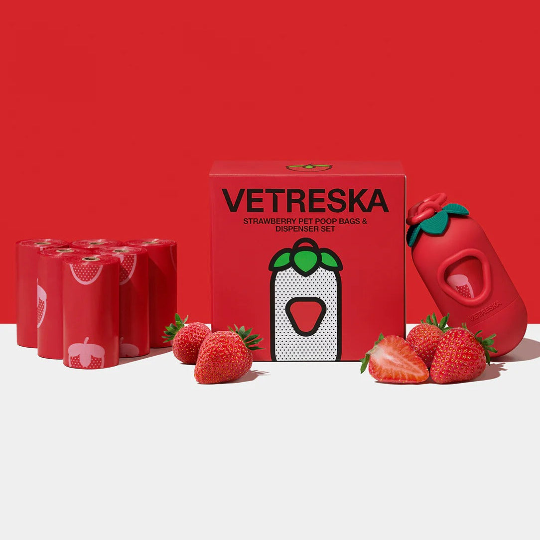 Strawberry Poop Bags & Dispenser