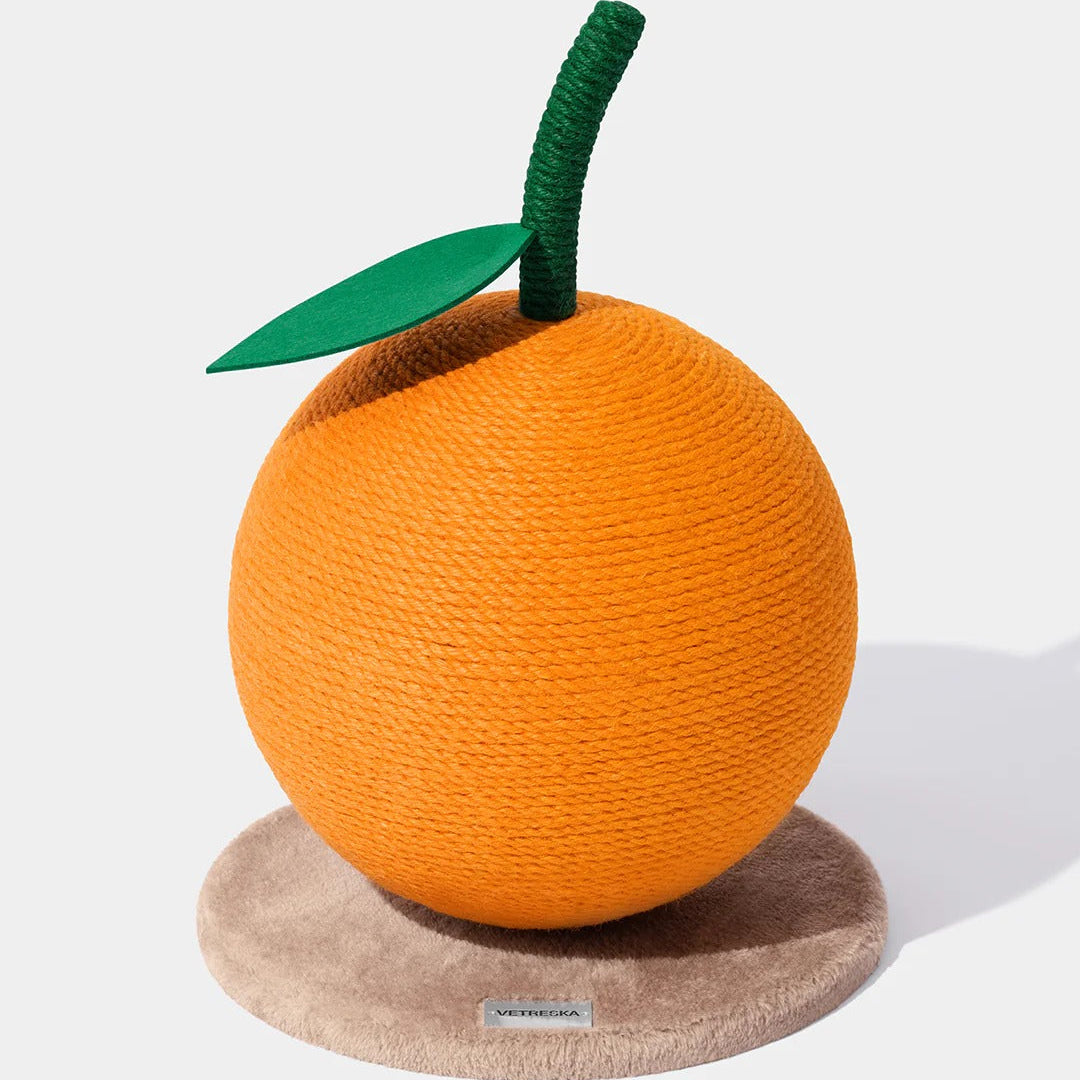 Tangerine Cat Scratching Ball
