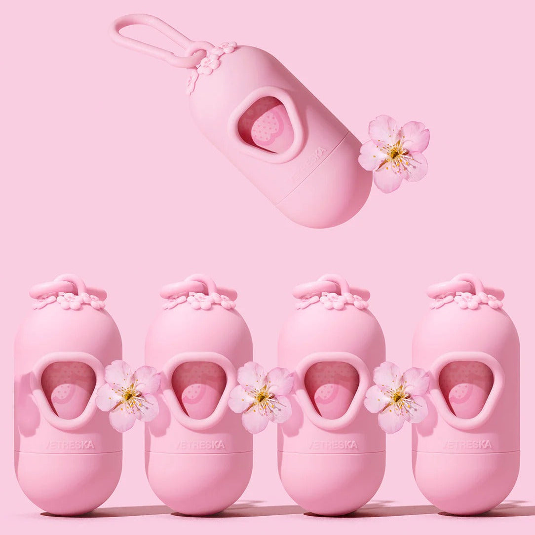 Cherry Blossom Poop Bags & Dispenser