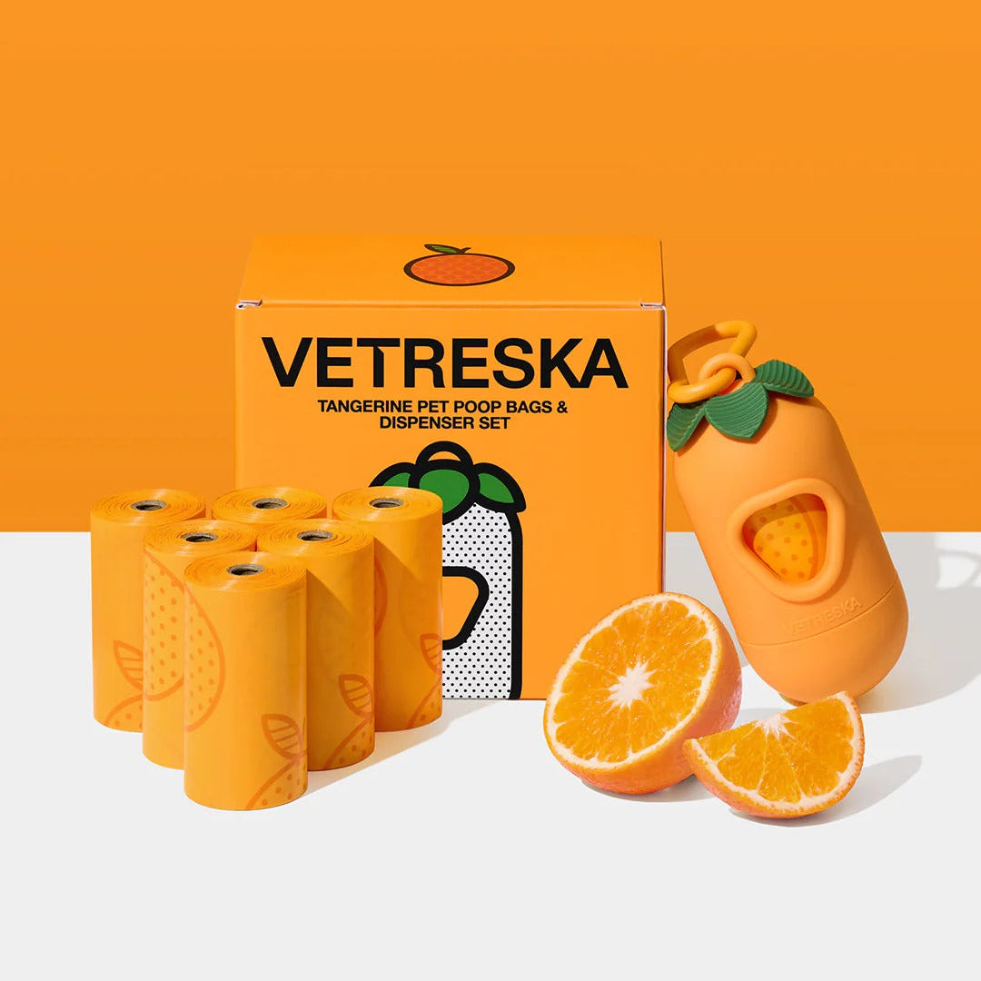 Tangerine Poop Bag & Dispenser