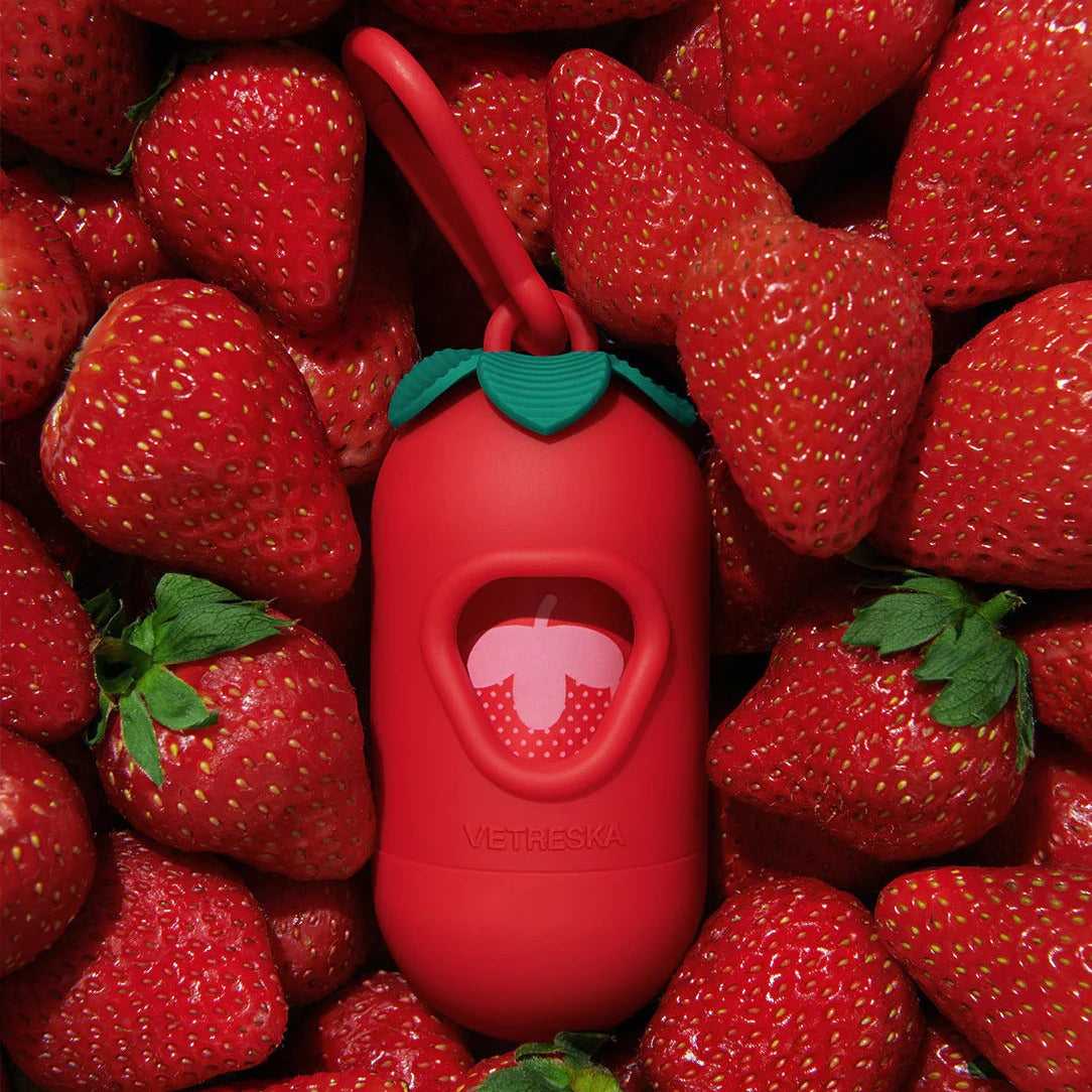 Strawberry Poop Bags & Dispenser