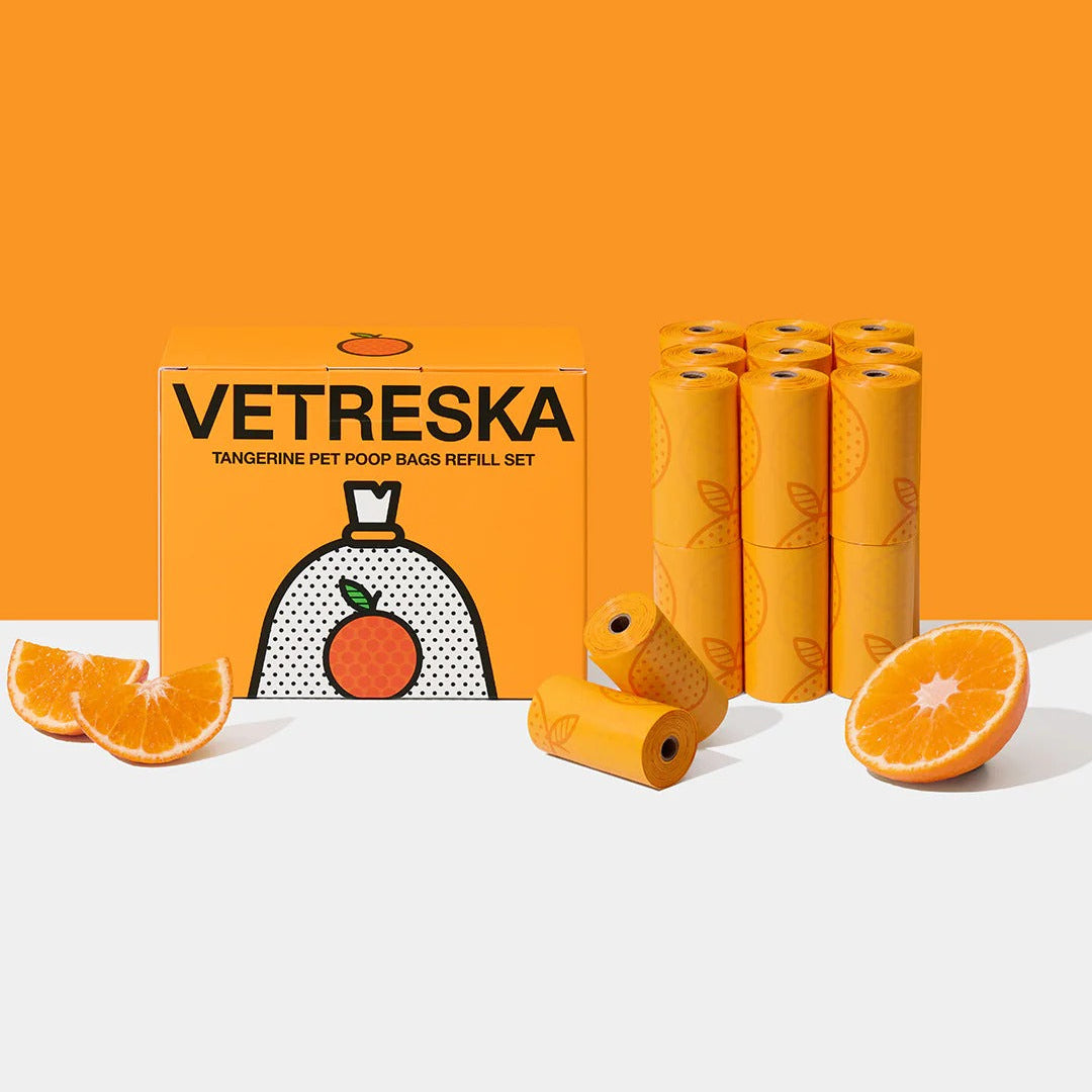 Tangerine Poop Bag & Dispenser