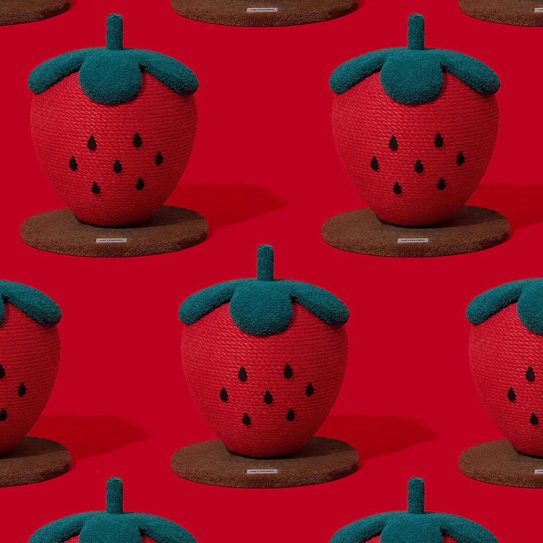 Strawberry Cat Scratching Ball