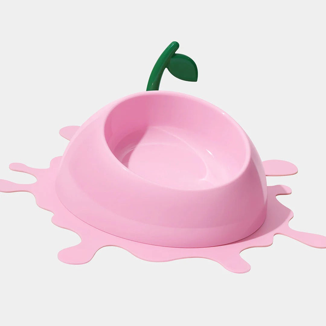 Juicy Peach Pet Bowl, Spoon & Mat Set