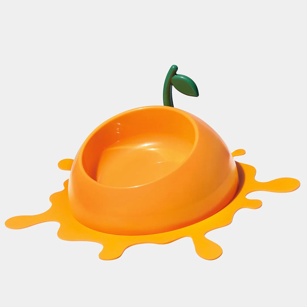 Juicy Tangerine Pet Bowl Spoon & Mat Set