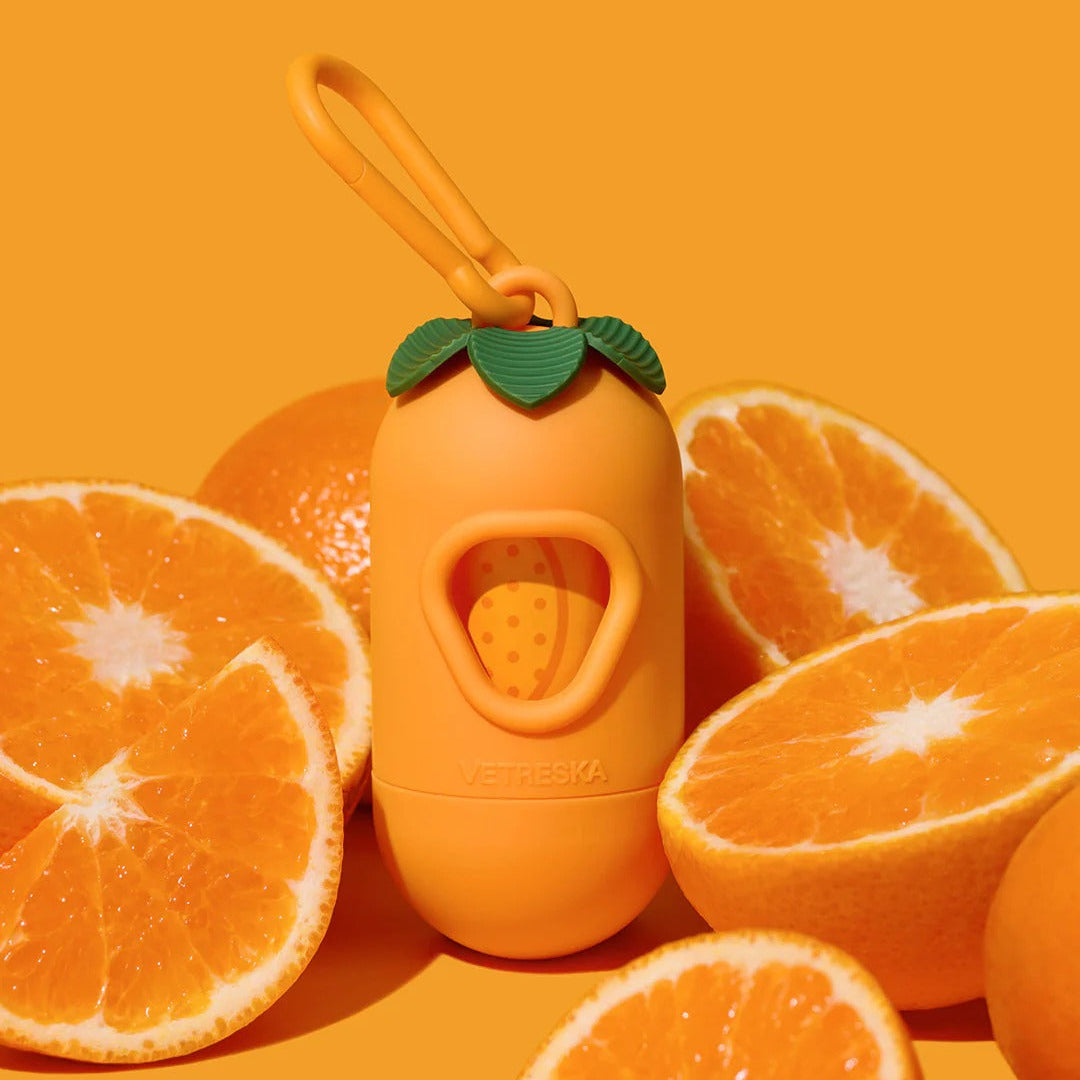 Tangerine Poop Bag & Dispenser