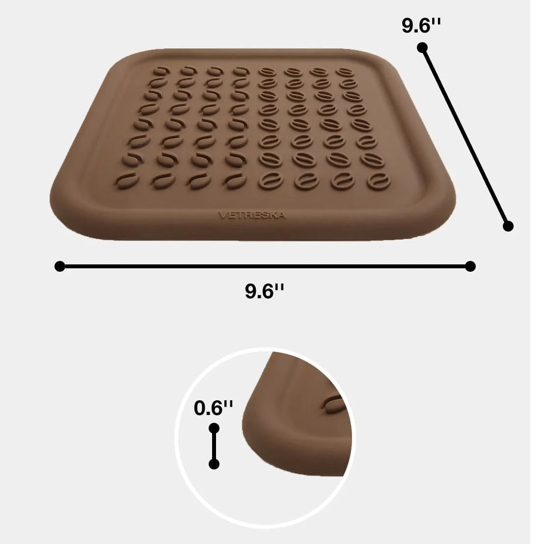 Coffee Silicone Pet Licking Mat