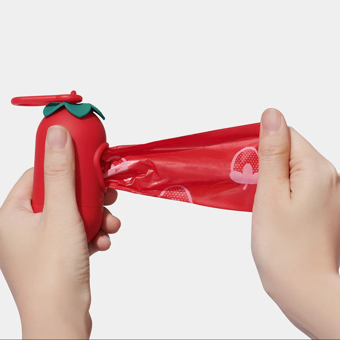 Strawberry Poop Bags & Dispenser