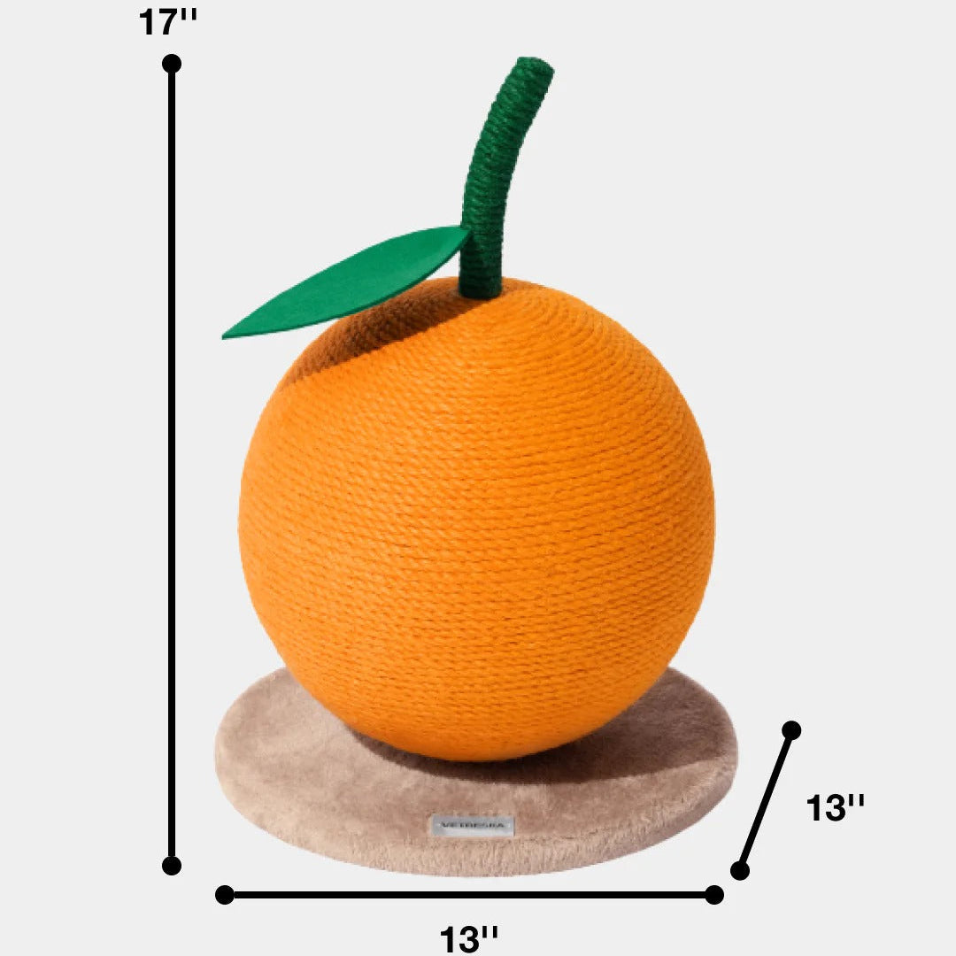 Tangerine Cat Scratching Ball