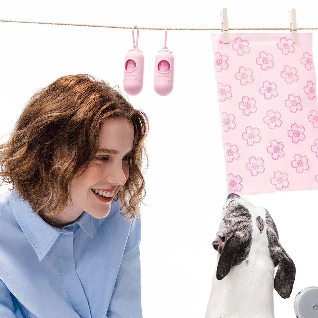 Cherry Blossom Poop Bags & Dispenser