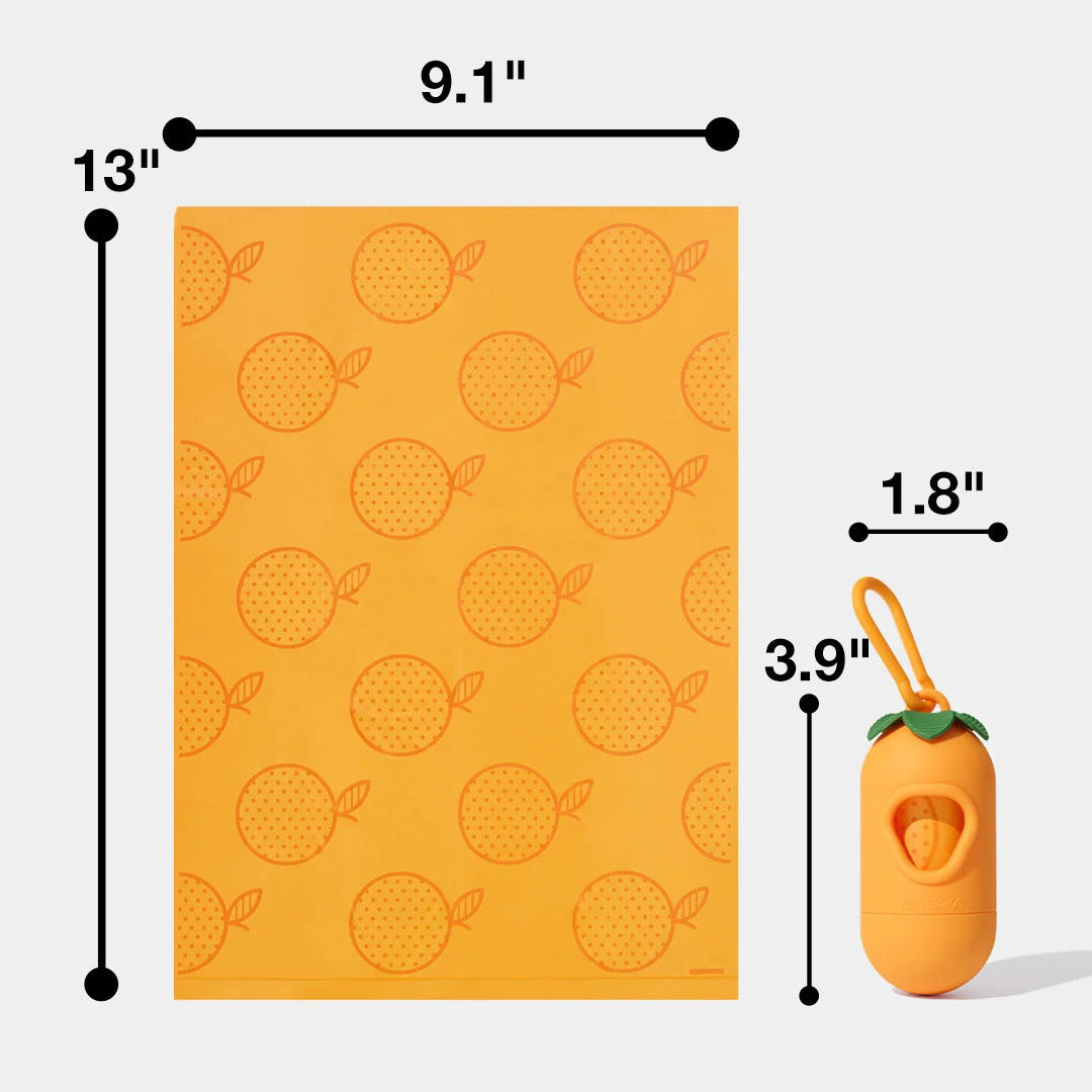Tangerine Poop Bag & Dispenser
